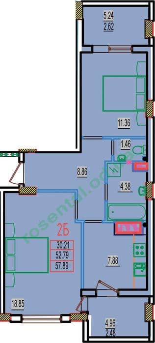 2х комн Таирова в ЖК Розенталь газовый дом